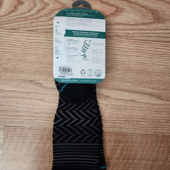 SockWell NWT Compression Socks Chevron Design - Picture 2 of 4